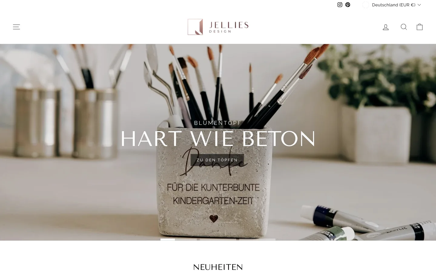 Jellies Design: Startseite des eigenen Shops